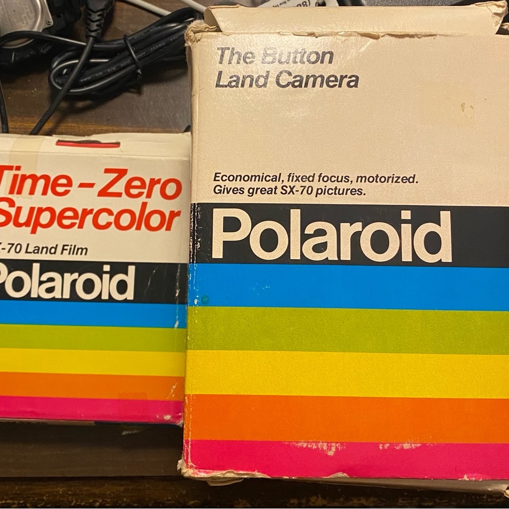 80s Polaroid SX-70 The Button Land Camera & Film